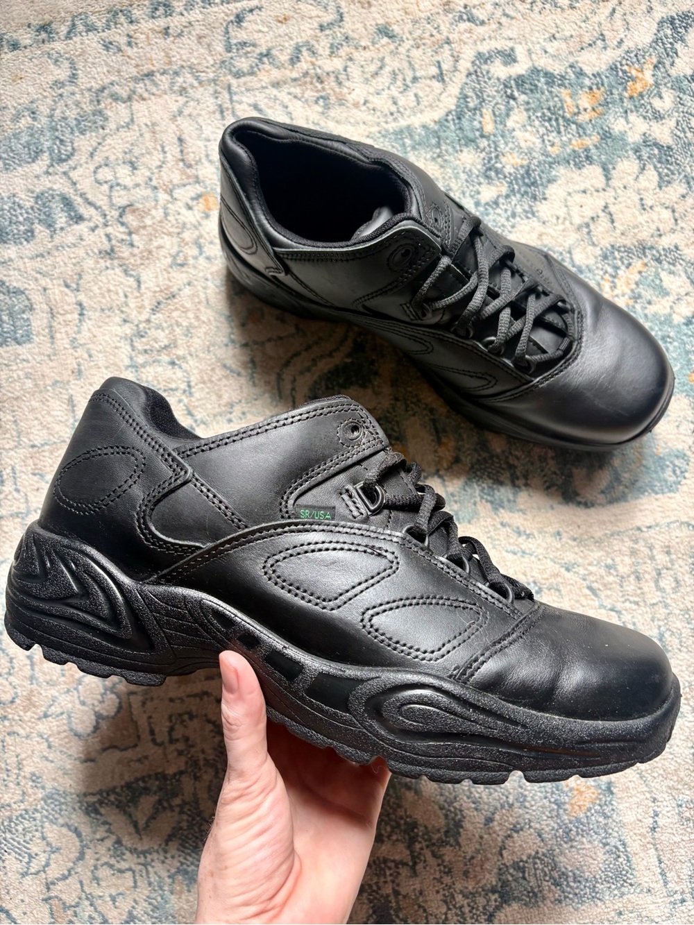 Reebok Postal Express Shoes Sneakers Size 9.5 Men’s Black Slip Resistant USA